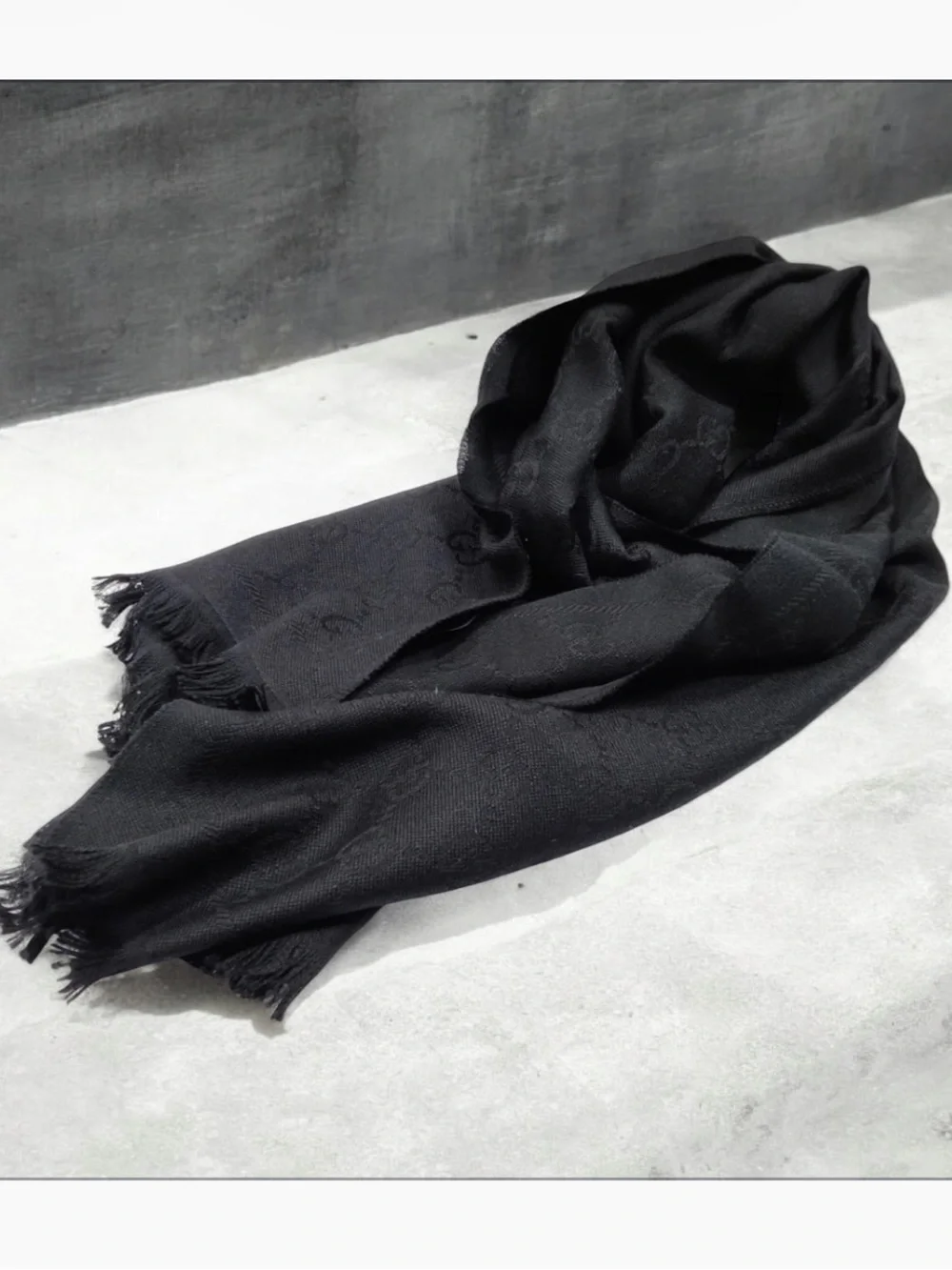 Gucci Black Scarf - EUC - GG logo